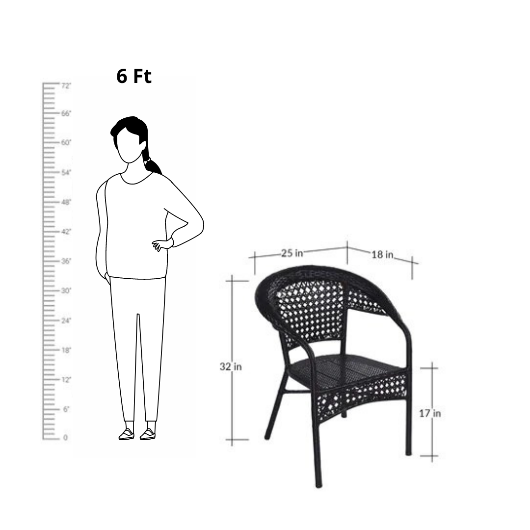 Patio deals chair size